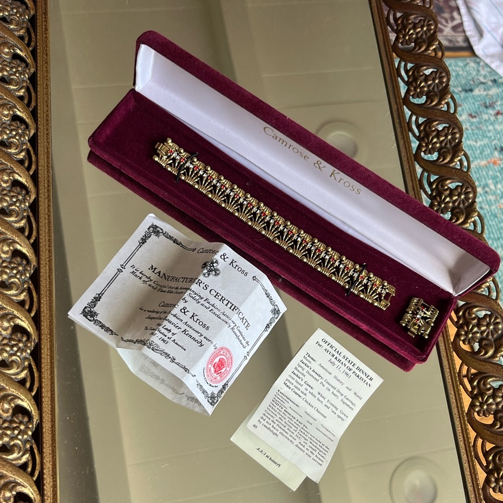 Camrose & Kross Jackie Kennedy Gold and Ruby Bracelet
